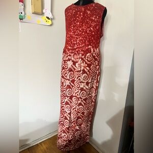 Adire dress with pockets